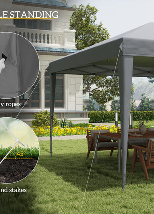 10' x 20' Pop Up Canopy Tent, Upgraded Heavy Duty Tents for Parties, Outdoor Instant Gazebo Sun Shade Shelter with Carry Bag, for Catering, Events, Wedding, Backyard BBQ, Gray