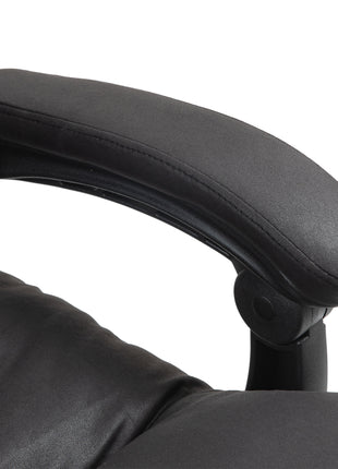 Massage Office Chair with Heat Function, Computer Desk Chair with Footrest Swivel Wheels, Black