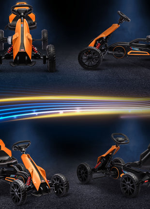 12V Electric Go Kart for Kids w/ Adjustable Speed, Orange