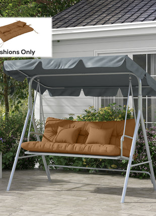 59" Tufted Bench Cushions & Throw Pillows, Replacement Bench Seat Pad, Back & 2 Pillows for Outdoor Furniture, Tan