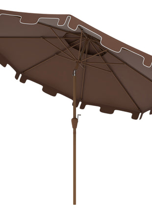8.8' Patio Umbrella with Push Button Tilt and Crank, Brown