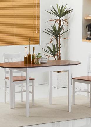 55" Wood Kitchen Table, Drop Leaf Tables for Small Spaces, Brown