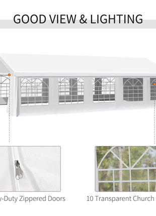 Heavy Duty Wedding Canopy 20x32 Outdoor Shelter for Weddings, Parties, BBQ White