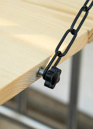 Hanging Balcony Table, Spruce Wood Foldable Railing Bar, Serving Table & Desk, Fits up to 3.9 Inches, Natural