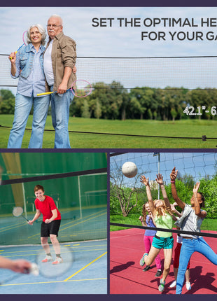 All-in-1 Badminton Set, Height Adjustable for Pickleball, Volleyball, Badminton, Backyard, Beach, Driveway Game