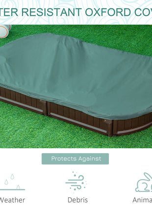 Kids Outdoor Sandbox with Cover Garden Bed Sand Pit, Easy Assembly Children's Oval Sandbox for Backyard, Brown, 72" x 41.25" x 8.75"