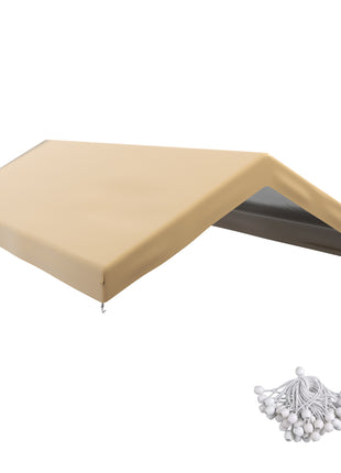 20' x 10' Carport Replacement Canopy for Model 84C-207WT or 84C-386V00WT with Ball Bungee Cords, Beige (Only Cover)