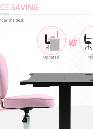 Heart Love Shaped Back Design Office Chair with Adjustable Height, Pink