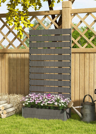 Trellis Planter for Climbing Plants, Raised Garden Bed with Trellis, Planter Box for Outdoor Garden, Dark Gray