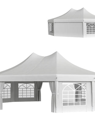 29' x 21' Canopy Party Event Tent with 2 Pull-Back Doors, White