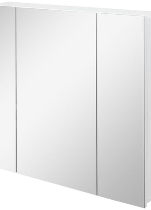 Wall Mounted Mirror Cabinet, Bathroom Medicine Cabinet with Mirror, 3 Doors and Adjustable Shelves, White