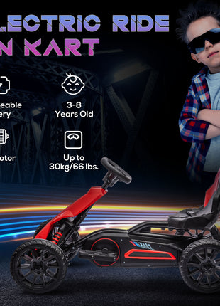 12V Electric Go Kart for Kids w/ Adjustable Speed, Red