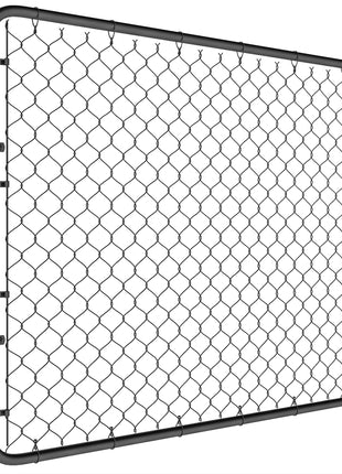 Garden Gate Chain Link Fence Gate, Galvanized Steel Garden Door for Yard Entrance Way, 47.2 x 70.9 in., Black