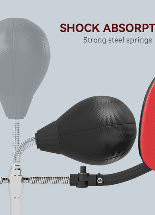 Boxing Bag with Stand, Adjustable Height Punching Speed Bag with 2 Target Arms, for Training, Exercise, Black