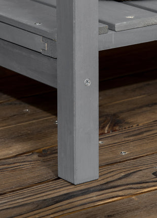 Wooden Raised Garden Bed, Elevated Planter Box Stand with 8 Slots and Open Shelf, Dark Gray