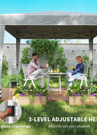 10 x 10 ft Pop Up Canopy Tent with Sidewalls, UPF50+ Outdoor Portable Instant Canopy Shelter with Carry Bag, Light Gray