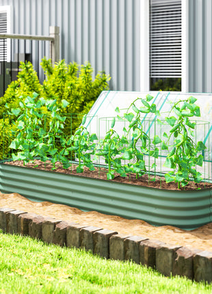 7.9' x 2' x 1' Galvanized Raised Garden Bed Kit, Metal Planter Box with Safety Edging, Green