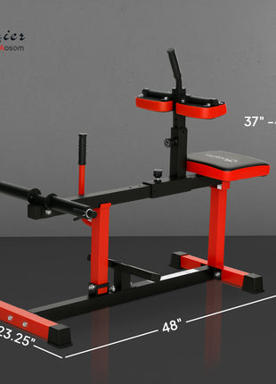 Adjustable Steel Seated Calf Raise Exercise Strength Training Gym Equipment, Red