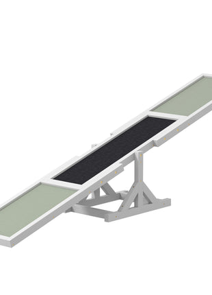 Wooden Dog Agility Seesaw for Training and Exercise, White