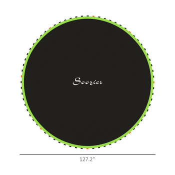 Trampoline Replacement Mat, Fits 12' Trampoline w/ 72 V-Hooks & 5.5" Springs (Spring & Frame not Included), Green