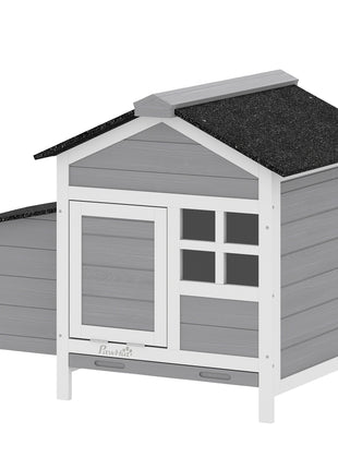 Wooden Chicken Coop Outdoor with Nesting Box, Pull-Out Metal Tray, for 1-2 Chickens, Rabbits, Ducks, 36" x 25" x 27"