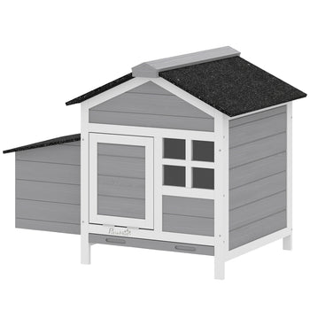 Wooden Chicken Coop Outdoor with Nesting Box, Pull-Out Metal Tray, for 1-2 Chickens, Rabbits, Ducks, 36" x 25" x 27"