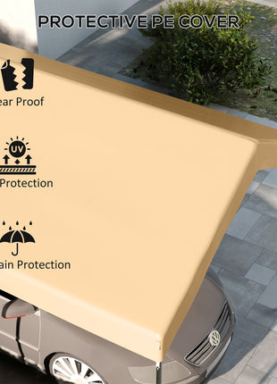 20' x 10' Carport Replacement Canopy for Model 84C-207WT or 84C-386V00WT with Ball Bungee Cords, Beige (Only Cover)