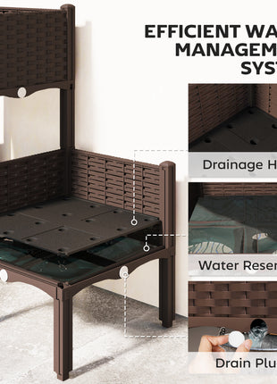 Plastic Raised Garden Bed with Legs, Self Watering Elevated Planter Boxes with Drainage Holes and Plugs, Easy Assembly