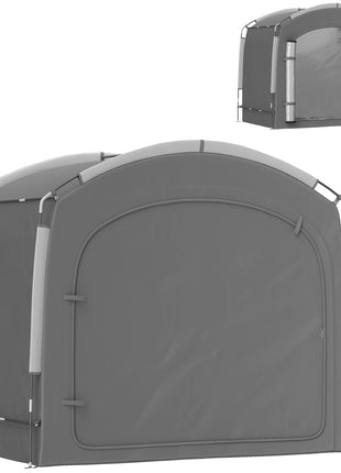 Bike Storage Shed Tent, Portable and Waterproof with 210D Oxford Fabric and Carry Bag for 3-4 Bicycles, Dark Gray