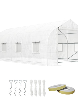 Walk In Tunnel Greenhouse, Portable Outdoor Plant House with Roll Up Doors