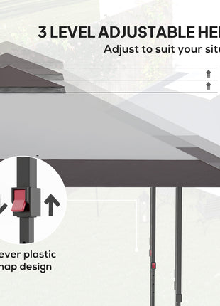 13' x 13' Pop Up Canopy Tent, UPF50+ Tents for Parties, Height Adjustable, with Wheeled Carry Bag and 4 Sand Bags, Gray