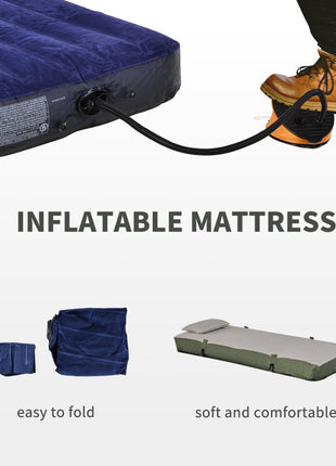 All-in-One Folding Camping Cots for Adults, Elevated Tent with Sleeping Bag, Thick Air Mattress Pad, Portable Single Sleeping Cot Camping Bed