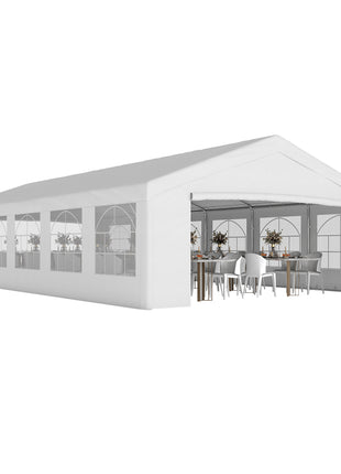 20 x 40 ft Heavy Duty Party Tent Outdoor Gazebo Wedding Tent Event Shelter Carport BBQ with Removable Sidewalls & Windows, Outside Waterproof Canopy for Parties, White