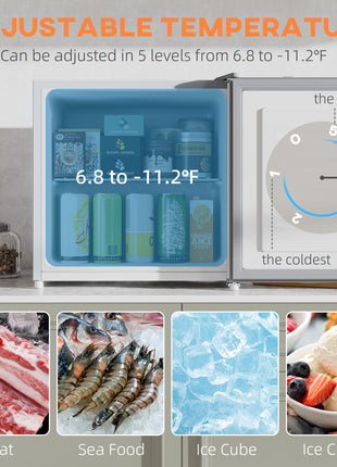 1.1 Cu.Ft Countertop Mini Freezer, Compact Upright Freezer with Removable Shelves, Gray
