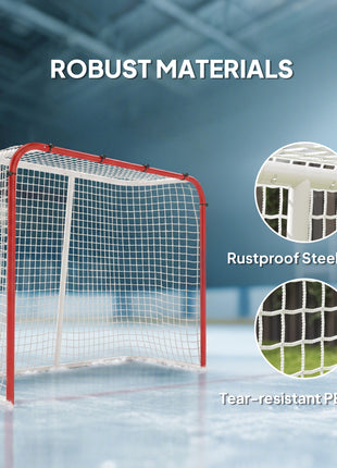 Hockey Net, All Weather Street Hockey Goal with Steel Frame, PE Mesh for Backyard, Easy Assembly