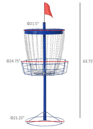 Portable Disc Golf Basket Target with 24-Chain, Travel Bag, Dark Blue