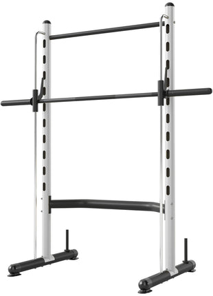 Squat Rack with Pull Up Bar and Barbell Bar Adjustable Bench Press Multi-Function Weight Lifting Half Rack, White