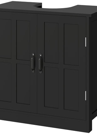Bathroom Sink Cabinet, Pedestal Sink Cabinet with Adjustable Shelf, Black