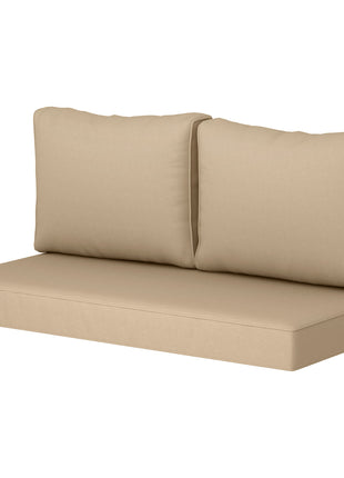 2 Seat Patio Furniture Cushions, 46x26x5 in, Thick Outdoor Loveseat Cushion Set with Removable Cover, Fade-Resistant Replacement Cushions for Outdoor Furniture, Couch, Bench, Swing, Beige