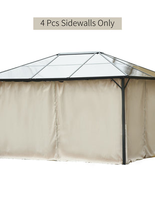 9.84' x 11.8' Gazebo Sidewall Set with Hooks/C-Rings, Beige