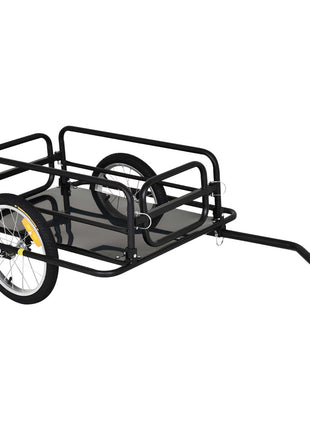 Bike Trailer, Foldable Bicycle Trailer with16 Inch Pneumatic Tire, Universal Coupler, Foldable Frame and Safe Reflectors Design, Large Load Capacity, Black
