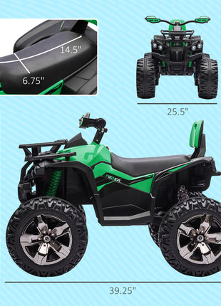 12V 4 Wheeler Kids ATV with Music, Headlights for 37-60 Months Boys and Girls, Green