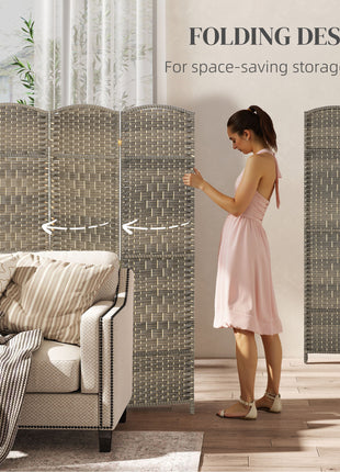 Folding Room Divider Screen 3 Panel 6' Tall Privacy Screen Freestanding Wood Partition for Home Office, Dark Rustic Oak