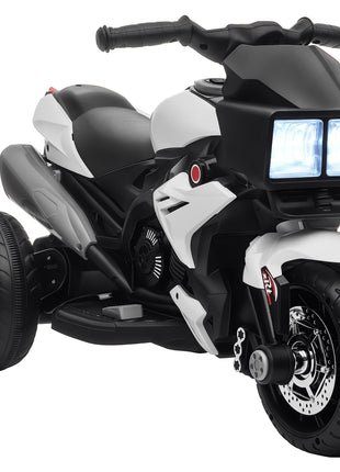 6V Kids Motorcycle Toddler Ride-on Toy, High-Traction Battery-Operated Mini Electric Motorbike with Forward/Reverse Switch, Music, Headlights, Horn, White