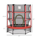 Φ5FT Kids Trampoline with Enclosure Net for Age 3 to 6 Years Red