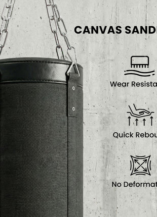 Punching Bag with Stand for Adults, 72.8"-90.9" Height Adjustable Freestanding Boxing Stand with Canvas Sandbag, Black