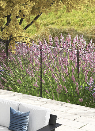 4 Pack Garden Fencing for Yard, Decorative Fence Panels as Animal Barrier and Flower Edging, Swirls