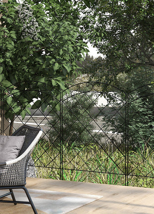 4 Pack Garden Fencing for Yard, Decorative Fence Panels as Animal Barrier and Flower Edging, Swirls