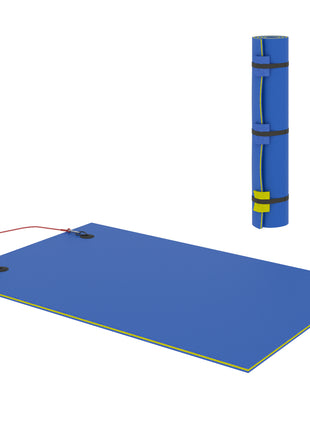 9' x 6' Lily Pad Water Mat for 2 Adults, Floating Water Pad for Lake, Pool, Ocean, Beach, and Boating, Blue