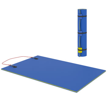 9' x 6' Lily Pad Water Mat for 2 Adults, Floating Water Pad for Lake, Pool, Ocean, Beach, and Boating, Blue